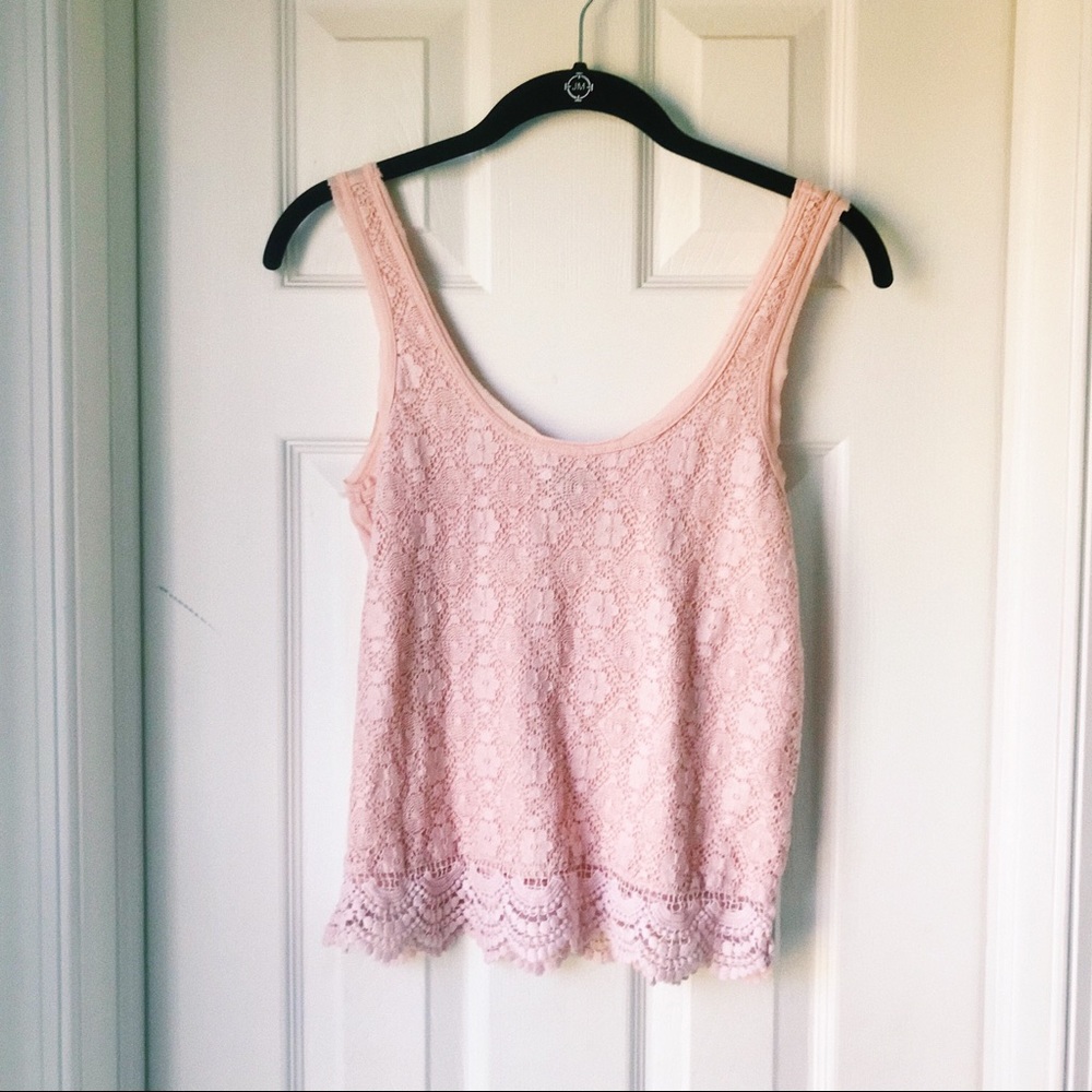AE Pink Lace Tank